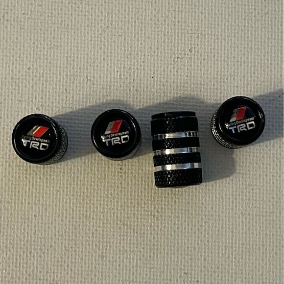 Toyota TRD valve Stem caps in Black set of 4 NWT - Picture 1 of 4